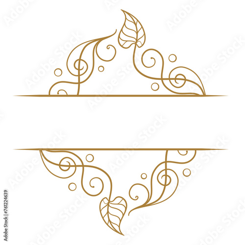 Vector floral split monogram template