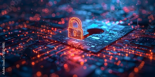 Layers of cybersecurity protecting the digital realm from threats and intrusions. Concept Firewalls, Encryption, Intrusion Detection, Two-Factor Authentication, Secure Coding Practices photo