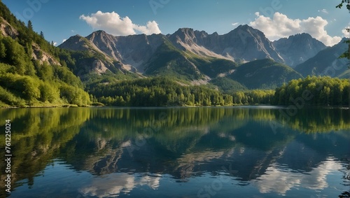 Mountain and Lake Views in Spring and Summer