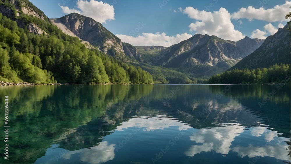 Mountain and Lake Views in Spring and Summer
