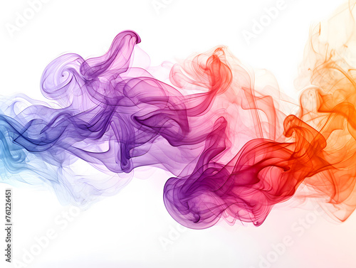 Colorful smoke on white background, Abstract colorful smoke, Colorful smoke background