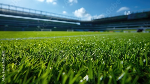 the grass is the view of a soccer stadium, Generative Ai