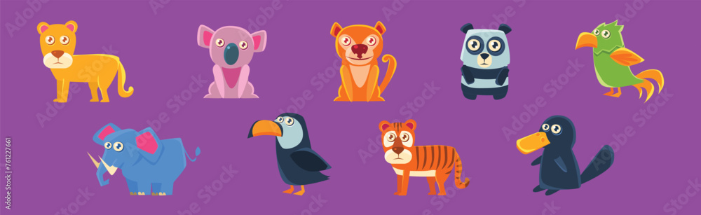 Wild African Animal and Zoo Beast Vector Set Wild African Animal and Zoo Beast Vector Set