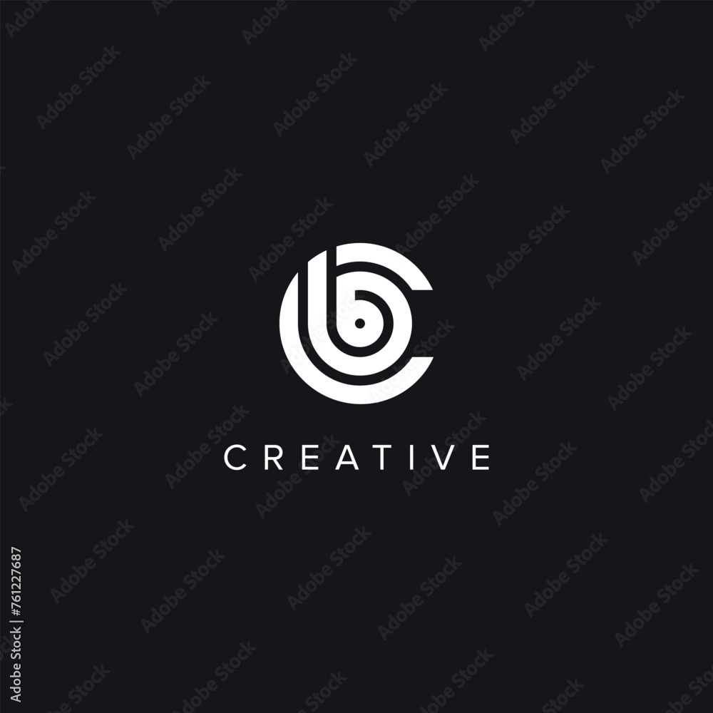 Abstract Letters CB BC Creative Logo Initial Based Monogram Icon Vector symbol.