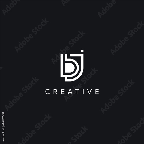 Abstract Letters BJ JB Creative Logo Initial Based Monogram Icon Vector symbol.