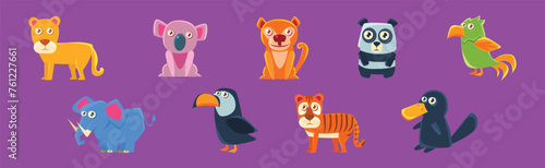 Wild African Animal and Zoo Beast Vector Set