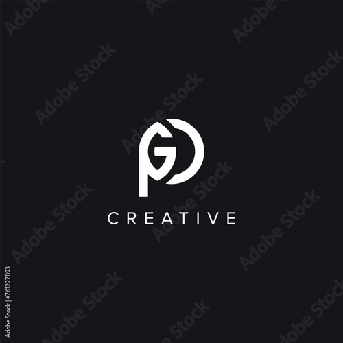Abstract Letters PG GP Creative Logo Initial Based Monogram Icon Vector symbol.