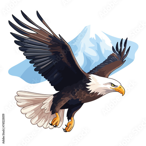 A majestic bald eagle illustration soaring high