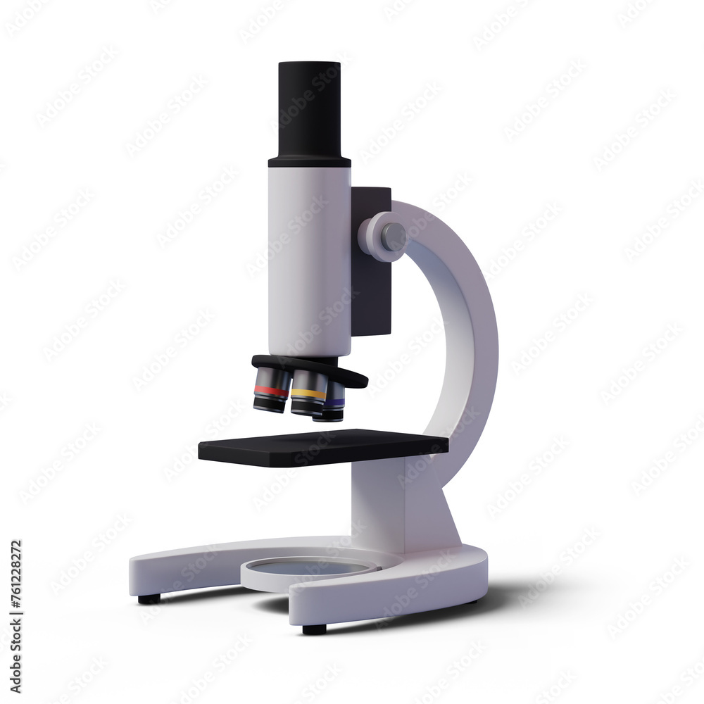 Microscope 3d icon education and scientist concept Microscope 3d icon education and scientist concept