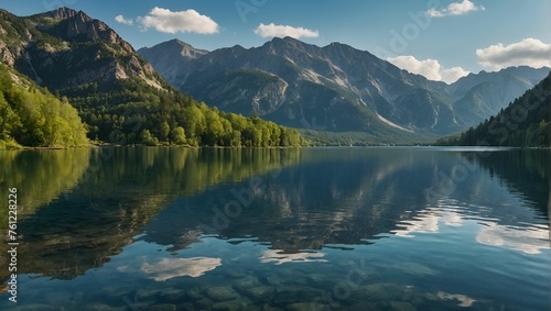 Mountain and Lake Views in Spring and Summer