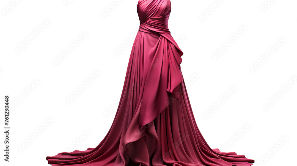 A stylish dress adorns a mannequin against a pristine white backdrop A stylish dress adorns a mannequin against a pristine white backdrop