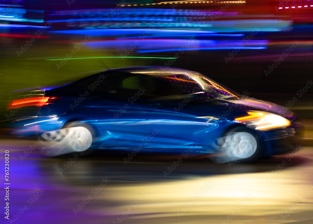 car in motion blur