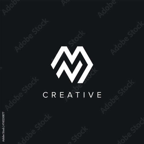 Alphabet Letters MN NM Creative Logo Initial Based Monogram Icon Vector Element.