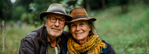 Joyful Senior Couple Embracing Retirement Together: Active, Happy, and in Love Outdoors