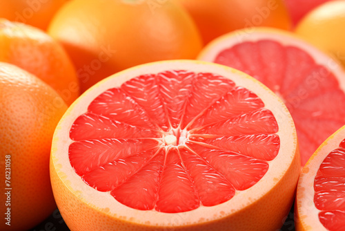 Half a grapefruit close-up, background