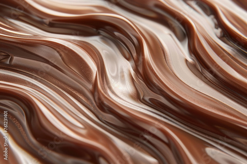 Generative ai on the theme of beautiful tasty liquid chocolate on the wave abstract dark background