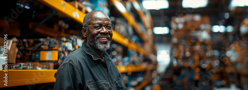 Joyful African Man Selecting Tools in Hardware Store