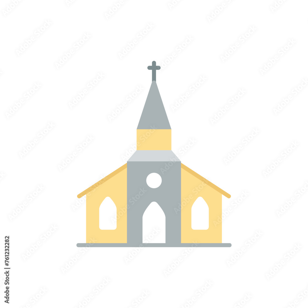 Flat color Church vector icon