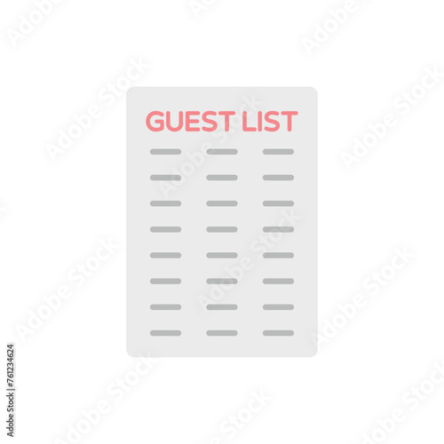 Flat color Guest List vector icon
