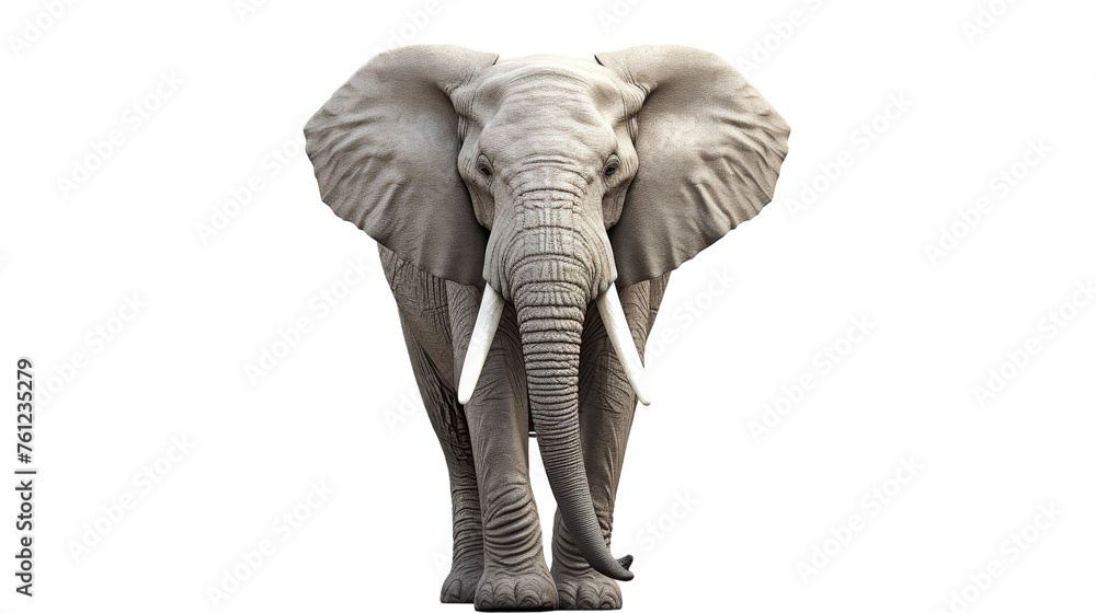 A magnificent elephant gracefully stands on top of a pristine white surface
