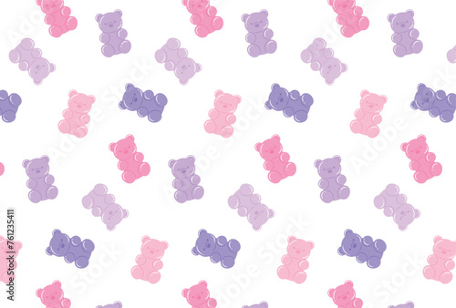 seamless pattern with colorful gummy bears for banners, cards, flyers, social media wallpapers, etc.