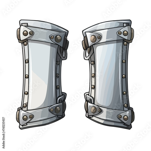 A pair of silver bracers that enhance the wearers  photo