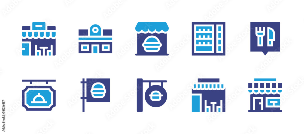 Restaurant icon set. Duotone color. Vector illustration. Containing food and restaurant, restaurant.