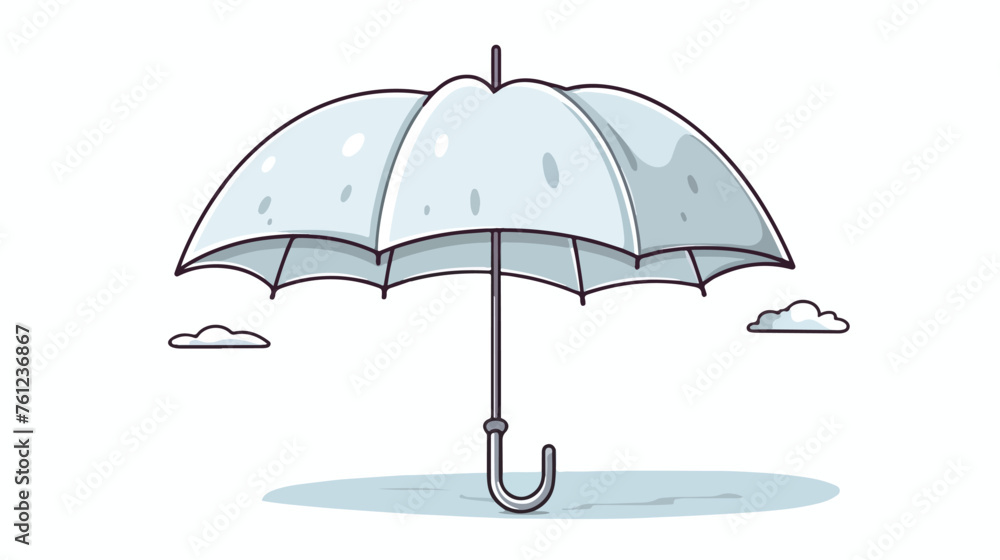 Line drawing cartoon of a umbrella flat vector isola