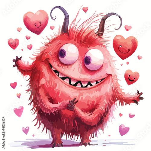 Cute Valentines Monster Clipart 