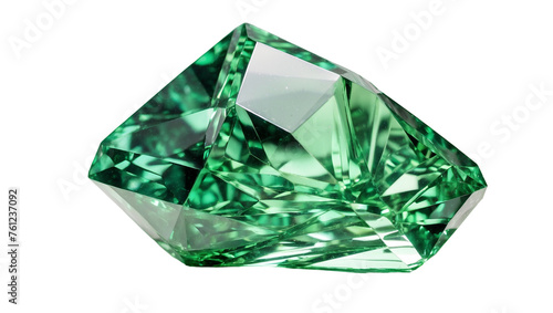 green diamond crystal isolated on transparent background