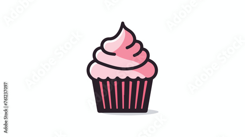 Logo or symbol of cupcake icon with black fill style