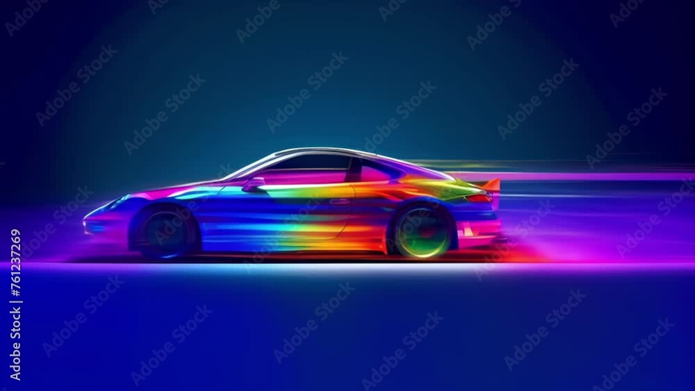 With each ping vehicle the rainbow effect intensifies leaving a trail of vibrant colors in its wake. With each ping vehicle the rainbow effect intensifies leaving a trail of vibrant colors in its wake.