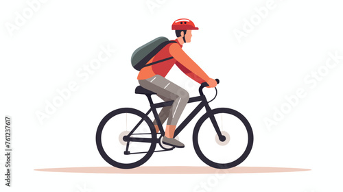 Male riding bike. Man on bicycle active bike riding