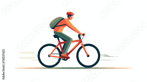 Fototapeta Naklejka Na Ścianę i Meble -  Male riding bike. Man on bicycle active bike riding