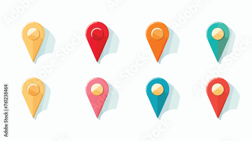 Map Markers flat vector isolated on white background