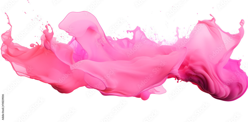 Pink paint splash isolated on white background
