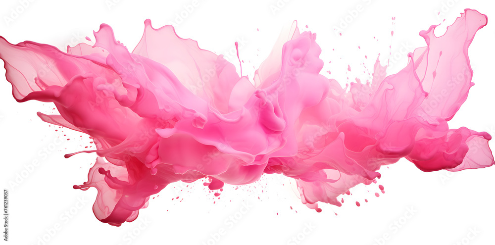 Pink paint splash isolated on white background