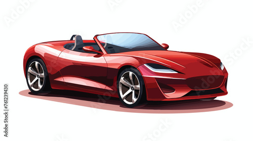 Metallic red modern convertible concept car  © RedFish