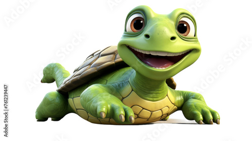 A delightful cartoon turtle sporting a broad smile