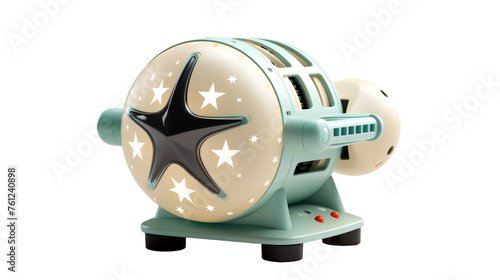 A toy machine adorned with a shiny star, promising magical wishes and dreams