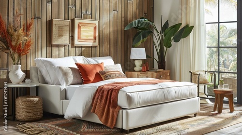 Include a sleeper sofa or a comfortable daybed for accommodating overnight guests photo