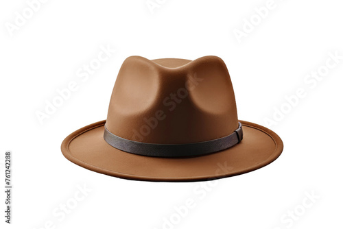 Brown Hat on White Background. On a White or Clear Surface PNG Transparent Background.