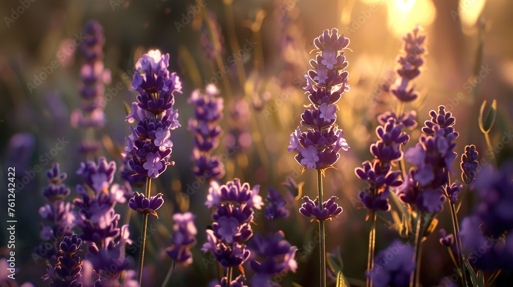 Φωτογραφία Vibrant purple lavender blooms, their fragrant petals dancing in the breeze against a backdrop of muted greens and browns, invoking a sense of calm