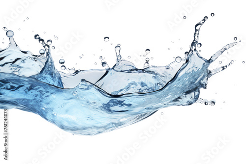 Water Splashing in Air on White Background. On a White or Clear Surface PNG Transparent Background.