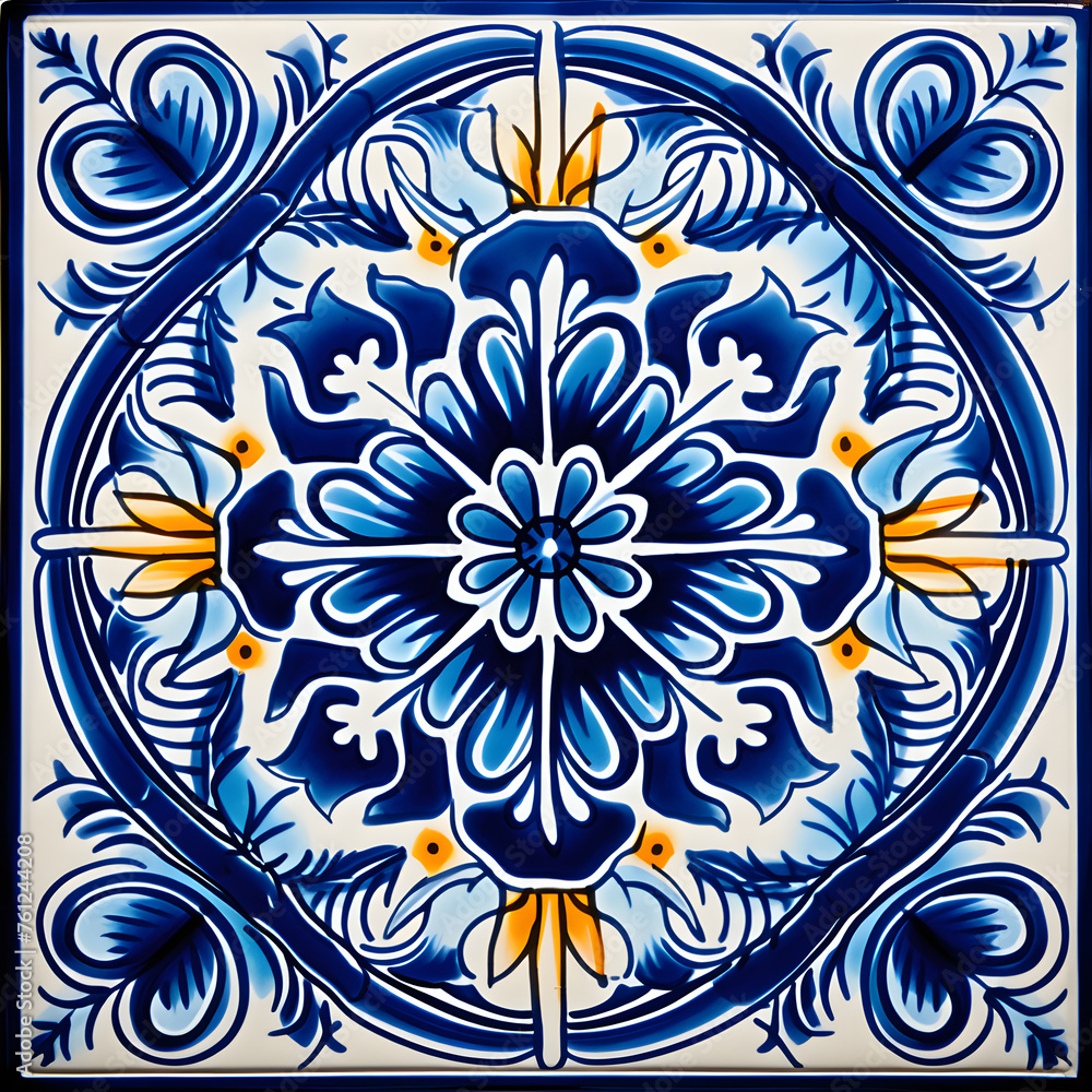 Mexican Traditional Talavera Style Tiles from Puebla Mexican Traditional Talavera Style Tiles from Puebla