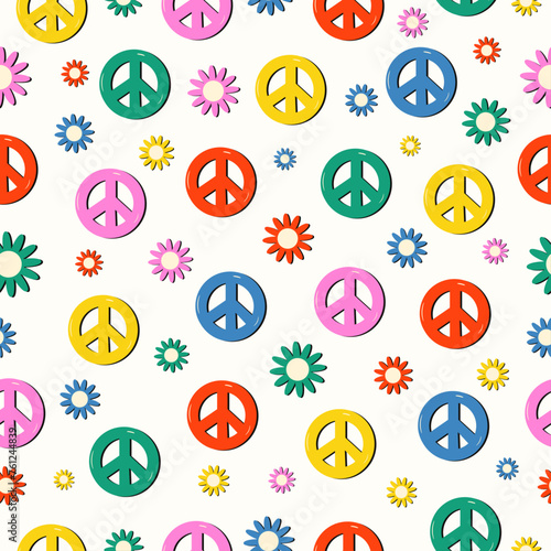 Funny Groovy seamless pattern in trendy retro style. Y2k collection.Retro y2k style. Retro hipster y2k pattern. Cartoon Characters. Bubble abstract elements in trendy retro y2k style.	