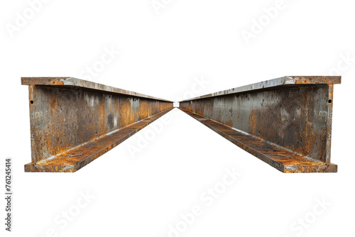 Rusted Metal Brackets on White Background. On a Transparent Background.