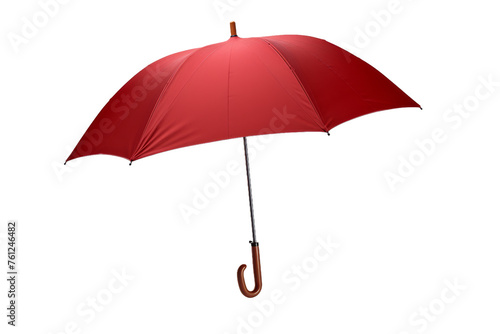 Red Umbrella Open on White Background. On a Transparent Background.