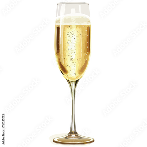 Frosty Champagne Clipart isolated on white background