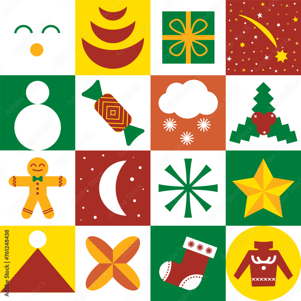 Naklejka premium Advent_pattern_New_Year_1_Adobe